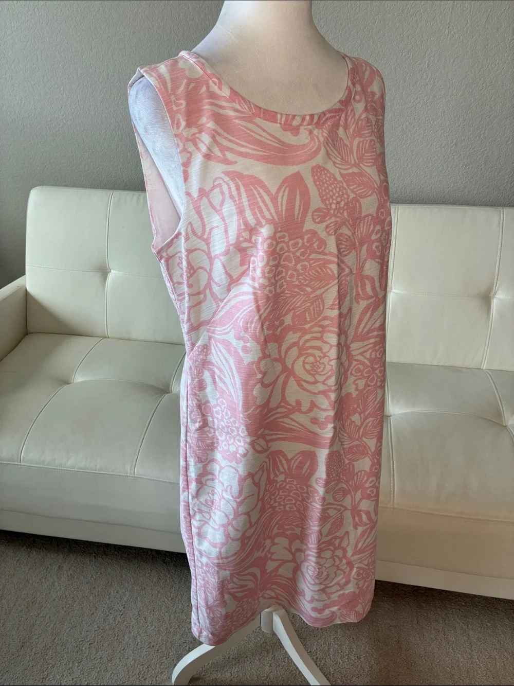 Talbots Pink and White Floral Sleeveless Midi Dress - Picture 3 of 10